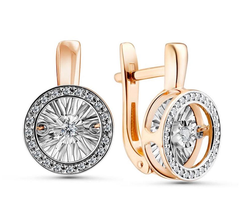 Серьги с английским замком Grigoriev, красное золото 585 проба, вставка бриллиант (Grigoriev, Россия) — от 5404.88 руб. в сети магазинов 7 карат забронировать в магазине Серьги с английским замком Grigoriev, красное золото 585 проба, вставка бриллиант
