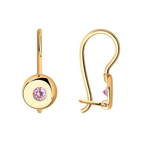 Серьги детские SOKOLOV, красное золото 585 проба, вставка фианит (SOKOLOV, Россия) — от 598.75 руб. в сети магазинов 7 карат забронировать в магазине Серьги детские SOKOLOV, красное золото 585 проба, вставка фианит