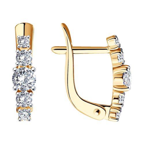 Серьги детские SOKOLOV, красное золото 585 проба, вставка фианит (SOKOLOV, Россия) — от 630.38 руб. в сети магазинов 7 карат забронировать в магазине Серьги детские SOKOLOV, красное золото 585 проба, вставка фианит