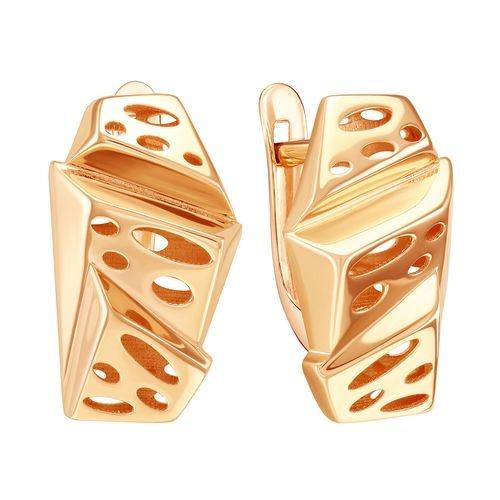 Серьги с английским замком ZOLOTYE UZORY, красное золото 585 проба (ZOLOTYE UZORY, Россия) — от 1688.10 руб. в сети магазинов 7 карат забронировать в магазине Серьги с английским замком ZOLOTYE UZORY, красное золото 585 проба