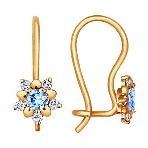 Серьги детские SOKOLOV, красное золото 375 проба, вставка фианит (SOKOLOV, Россия) — от 449.40 руб. в сети магазинов 7 карат забронировать в магазине Серьги детские SOKOLOV, красное золото 375 проба, вставка фианит