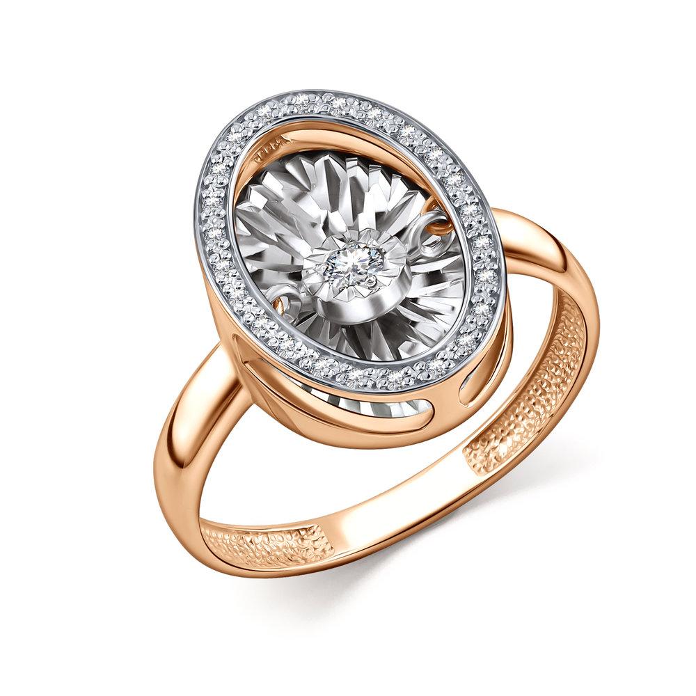 Кольцо декоративное, красное золото 585 проба, вставка бриллиант (Россия) — от 3265.91 руб. в сети магазинов 7 карат забронировать в магазине Кольцо декоративное, красное золото 585 проба, вставка бриллиант