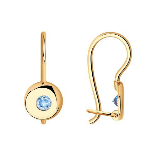 Серьги детские SOKOLOV, красное золото 585 проба, вставка фианит (SOKOLOV, Россия) — от 598.75 руб. в сети магазинов 7 карат забронировать в магазине Серьги детские SOKOLOV, красное золото 585 проба, вставка фианит