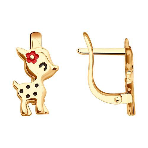 Серьги детские SOKOLOV, красное золото 585 проба, вставка эмаль (SOKOLOV, Россия) — от 956.64 руб. в сети магазинов 7 карат забронировать в магазине Серьги детские SOKOLOV, красное золото 585 проба, вставка эмаль