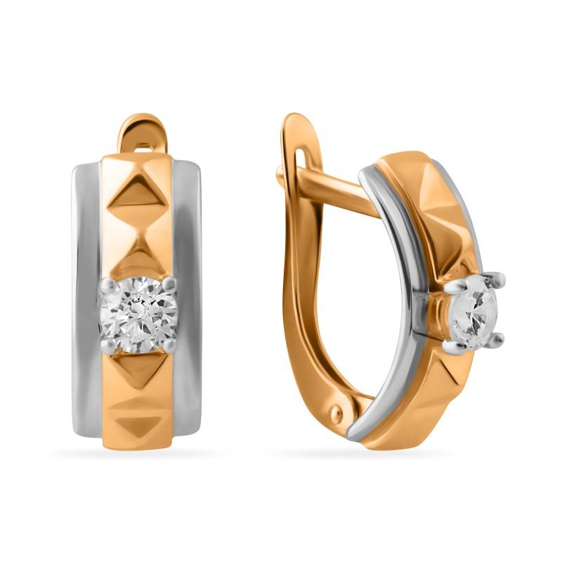 Серьги с английским замком SANIS, красное золото 585 проба, вставка фианит (SANIS, Россия) — от 1265.44 руб. в сети магазинов 7 карат забронировать в магазине Серьги с английским замком SANIS, красное золото 585 проба, вставка фианит