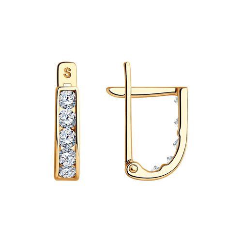 Серьги детские SOKOLOV, красное золото 585 проба, вставка фианит (SOKOLOV, Россия) — от 781.70 руб. в сети магазинов 7 карат забронировать в магазине Серьги детские SOKOLOV, красное золото 585 проба, вставка фианит