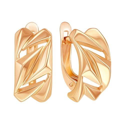 Серьги с английским замком ZOLOTYE UZORY, красное золото 585 проба (ZOLOTYE UZORY, Россия) — от 1596.30 руб. в сети магазинов 7 карат забронировать в магазине Серьги с английским замком ZOLOTYE UZORY, красное золото 585 проба