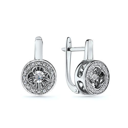 Серьги с английским замком Grigoriev, белое золото 585 проба, вставка бриллиант (Grigoriev, Россия) — от 3921.62 руб. в сети магазинов 7 карат забронировать в магазине Серьги с английским замком Grigoriev, белое золото 585 проба, вставка бриллиант