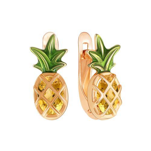 Серьги детские ZOLOTYE UZORY, красное золото 585 проба, вставка цирконий (ZOLOTYE UZORY, Россия) — от 1081.20 руб. в сети магазинов 7 карат забронировать в магазине Серьги детские ZOLOTYE UZORY, красное золото 585 проба, вставка цирконий