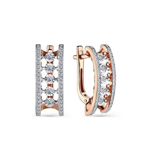 Серьги с английским замком Grigoriev, красное золото 585 проба, вставка бриллиант (Grigoriev, Россия) — от 7969.14 руб. в сети магазинов 7 карат забронировать в магазине Серьги с английским замком Grigoriev, красное золото 585 проба, вставка бриллиант