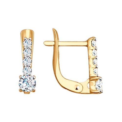 Серьги детские SOKOLOV, красное золото 585 проба, вставка фианит (SOKOLOV, Россия) — от 559.94 руб. в сети магазинов 7 карат забронировать в магазине Серьги детские SOKOLOV, красное золото 585 проба, вставка фианит