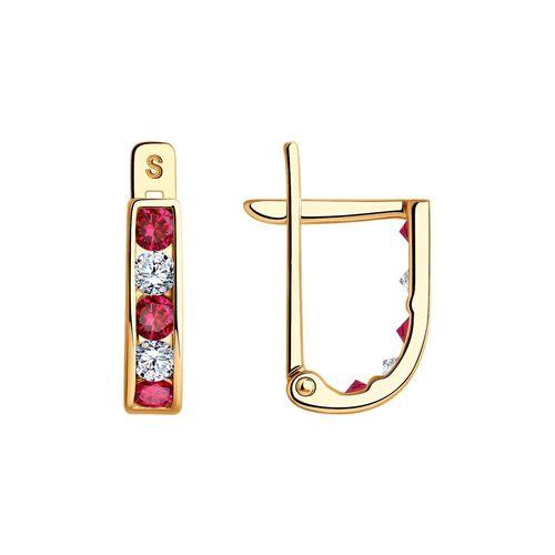 Серьги детские SOKOLOV, красное золото 585 проба, вставка фианит/корунд (SOKOLOV, Россия) — от 486.00 руб. в сети магазинов 7 карат забронировать в магазине Серьги детские SOKOLOV, красное золото 585 проба, вставка фианит/корунд