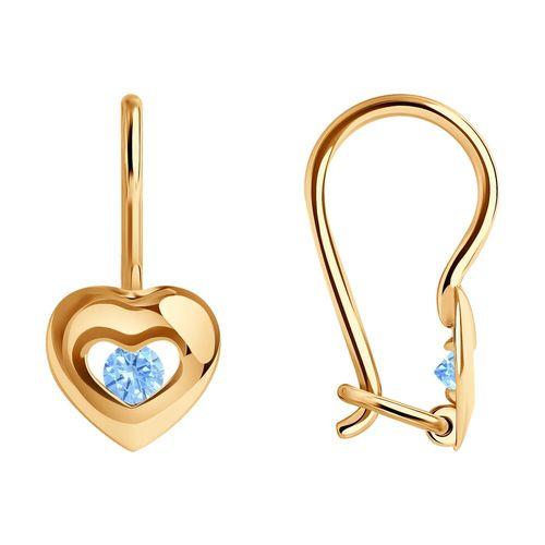 Серьги детские SOKOLOV, красное золото 585 проба, вставка фианит (SOKOLOV, Россия) — от 570.24 руб. в сети магазинов 7 карат забронировать в магазине Серьги детские SOKOLOV, красное золото 585 проба, вставка фианит