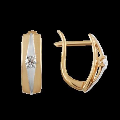 Серьги с английским замком SANIS,  золото 585 проба, вставка фианит (SANIS, Россия) — от 1213.83 руб. в сети магазинов 7 карат забронировать в магазине Серьги с английским замком SANIS,  золото 585 проба, вставка фианит