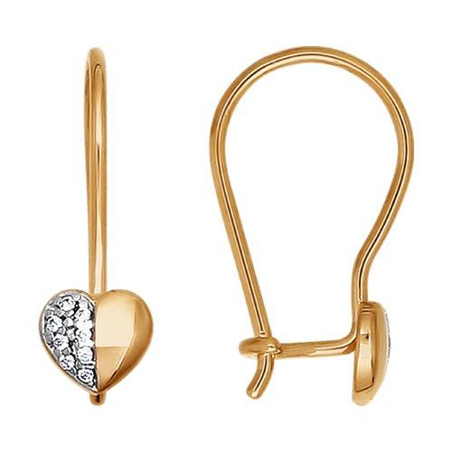 Серьги детские SOKOLOV, красное золото 375 проба, вставка фианит (SOKOLOV, Россия) — от 384.00 руб. в сети магазинов 7 карат забронировать в магазине Серьги детские SOKOLOV, красное золото 375 проба, вставка фианит