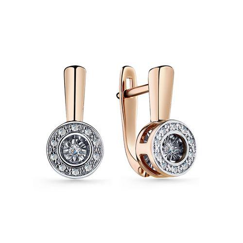 Серьги с английским замком Grigoriev, красное золото 585 проба, вставка бриллиант (Grigoriev, Россия) — от 3108.03 руб. в сети магазинов 7 карат забронировать в магазине Серьги с английским замком Grigoriev, красное золото 585 проба, вставка бриллиант