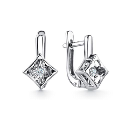 Серьги с английским замком Grigoriev, белое золото 585 проба, вставка бриллиант (Grigoriev, Россия) — от 3204.90 руб. в сети магазинов 7 карат забронировать в магазине Серьги с английским замком Grigoriev, белое золото 585 проба, вставка бриллиант