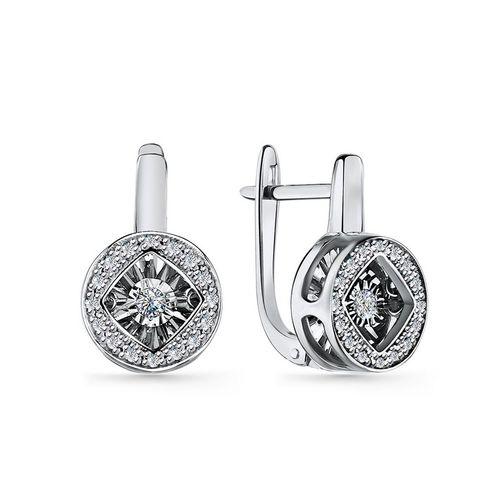 Серьги с английским замком Grigoriev, белое золото 585 проба, вставка бриллиант (Grigoriev, Россия) — от 4169.13 руб. в сети магазинов 7 карат забронировать в магазине Серьги с английским замком Grigoriev, белое золото 585 проба, вставка бриллиант